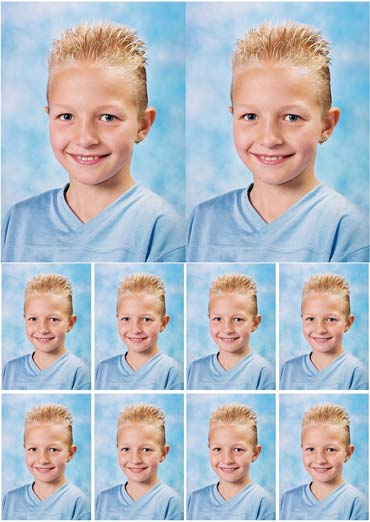 combinatievel bestaande uit 2 x 6/9 cm + 8 pasfoto's combinatievel bestaande uit 2 x 6/9 cm + 8 pasfoto's
